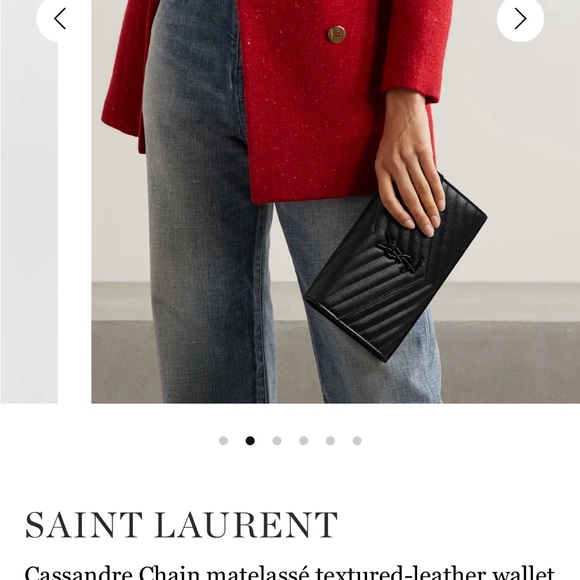 Yves Saint Laurent Monogram Large Wallet on Chain, Grained Leather - Picture 8 of 14